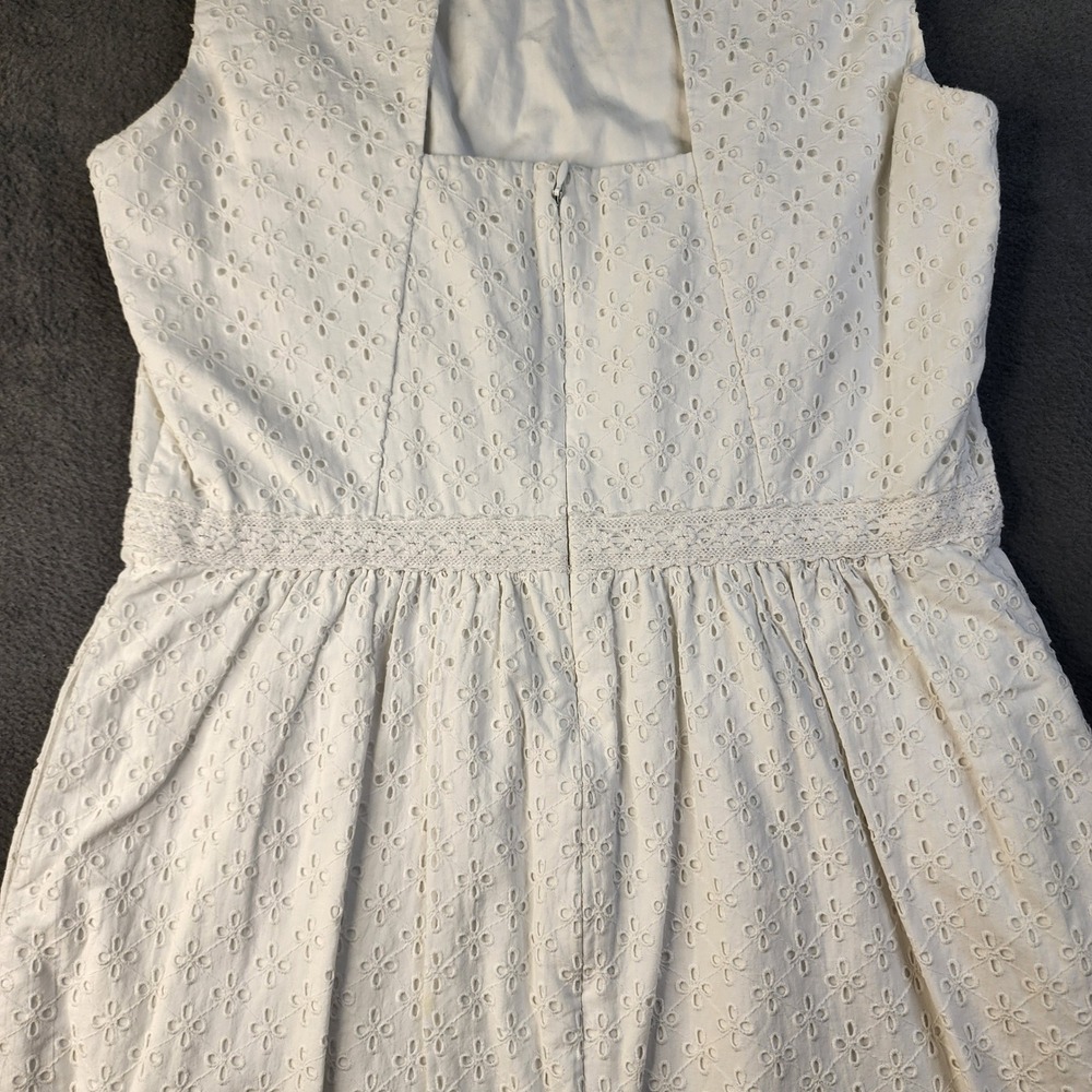 Vineyard Vines Womens White Eyelet Lace Sleeveless Dress Size 10 Feminine Preppy - Picture 14 of 16